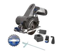 Dremel Blueprint 12V sierra circular compacta sin cable con motor sin escobillas, con guía de línea láser, guía para cortes en bisel, 1x hoja de sierra circular multi-material, guía de corte al hilo