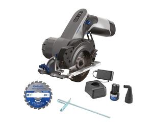 Dremel Blueprint 12V sierra circular compacta sin cable con motor sin escobillas, con guía de línea láser, guía para cortes en bisel, 1x hoja de sierra circular multi-material, guía de corte al hilo