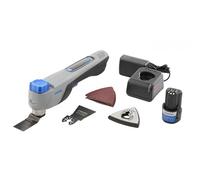 Dremel Blueprint Herramienta 12V Oscilante Multifunción Sin Escobillas con Selector de Aplicación y Velocidad Variable (con hoja de corte y raspado, 6 lijas, almohadilla de lijado, cargador+batería)