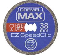 Dremel MAX Disco de corte de alto rendimiento (SC545DM) Disco de corte con recubrimiento de diamante con sistema EZ SpeedClic, 38 mm, durabilidad máxima de vida