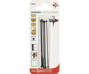 Dremel MS51 - Paquete de 5 hojas de sierra para sierra de mesa MS20, kit de accesorios con 5 hojas de sierra, 18 mm de profundidad de corte para trabajar la madera