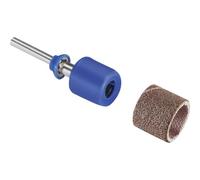 Dremel SC407 Mandril y bandas de Lija EZ Speedclic, juego de accesorios para herramienta rotativa con 1 mandril y 2 bandas de lija 13 mm para eliminación material en aluminio, cobre, madera, plástico