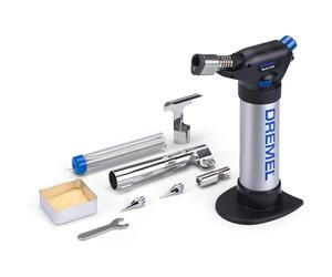 Dremel Versaflame 2200 - Quemador de gas butano estacionario, mini soplete y pistola de calor inalámbricos para soldar, doblar tubos, soldar y retractilar