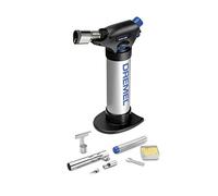Dremel Versaflame Quemador de Butano Estacionario, Duración de Encendido Máximo 75 min, Incluye 4 Accesorios, Encendido Eléctrico, Clase de eficiencia energética A, Color Negro/Plata