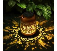 Dremisland Farolillos Solares Exterior Mariposa Linternas Solares de Metal Impermeables Luz Jardín Lampara Solar Vintage Lampara Solar Colgante para Césped Balcón Fiesta Mesa Caminos Camping