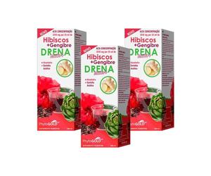 Drena Hibiscus + Jengibre Pack 3 x 500ml PhytoGold