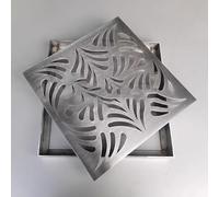 Drenaje cuadrado de acero inoxidable 304, cubierta de drenaje decorativa para jardín, sótano y zanja, solución de drenaje de agua de lluvia resistente al óxido, rejilla resistente