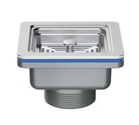 Drenaje cuadrado de acero inoxidable para instalaciones de fregadero de cocina con mecanismo de elevación y filtro integrado para mantener el rendimiento del drenaje