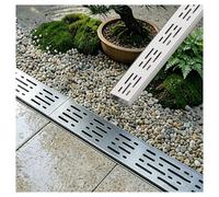 Drenaje de Canal de Acero Inoxidable 304, Canal Ducha Lineal Rectangular Drenaje Piso Ducha Rectangular Largo para Patios, Jardines, Campo(W10xH4cm/4x1.6in)
