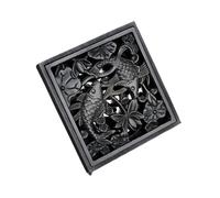 Drenaje de Ducha Cuadrado en Acero Inoxidable Desagües for Ducha, desagüe Cuadrado for Suelo de baño, colador, recogedor de Pelo, desagüe de Ducha de Suelo Negro de latón, Accesorio de baño(Style1)