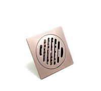 Drenaje de Ducha Cuadrado en Acero Inoxidable Filtro de latón for desagüe de Suelo de Agua de baño, 100x100, for Cuarto de Ducha, Cocina(Rose Gold)