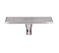 Drenaje de ducha lineal con colador de pelo, acero inoxidable 304 cepillado profesional, drenaje rectangular para suelo de ducha con cubierta extraíble para cocina y baño