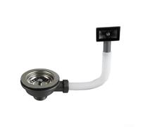 Drenaje de fregadero con protección contra desbordamiento, tapón de drenaje desplegable con cesta coladora, repuesto de drenaje de fregadero de cocina antiobstrucción para tocador de baño y bañera de