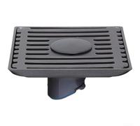 Drenaje de piso de acero inoxidable 304 con válvula magnética antiolor, drenaje de ducha de gran flujo para baño, filtro extraíble para trampa de cabello, diseño cuadrado moderno (gris)