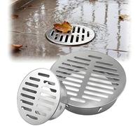 Drenaje de Piso de Acero Inoxidable, 40-200mm Cubierta de Rejilla Redonda Antibloqueo, Sumidero Terraza, para Balcón al Aire Libre Patio Useequipo de Baño(80mm/3.2in)