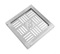 Drenaje de piso de acero inoxidable con marco para entrada al aire libre, jardín, rejilla de canal de agua de lluvia, antideslizante, resistente, plateado, 150 x 150 mm x 20 x 2 mm