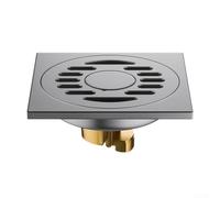 Drenaje de piso de acero inoxidable con núcleo de cobre para ducha de baño, válvula anti automática cuadrada gris, rejilla de residuos de flujo rápido de gran capacidad, accesorio de fontanería de