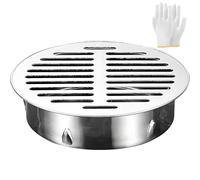 Drenaje de Piso de Acero Inoxidable Ronda Extraíble, Cubierta de Rejilla Antibloqueo, Sumidero de Desagüeara Balcón al Aire Libre Patio Useequipo de Baño(75mm/3in)