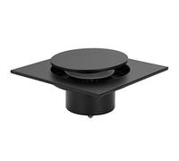 Drenaje de Piso de Baño, 4 Pulgadas Universal de Latón Cuadrado Desagüe de Piso, Colador de Desagüe de Ducha, Desagüe de Suelo de Ducha para Baño Inodoro Ducha Drenaje Rápido (Negro)