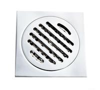 Drenaje de piso de ducha de acero inoxidable con tapa redonda grande con diseño de resorte de gravedad, antiobstrucción para baño, cocina, piscina, balcón, garaje, sótano, inodoro, plateado, 10 cm
