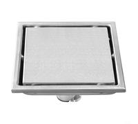 Drenaje de suelo de ducha con rejilla cuadrada de acero inoxidable, diseño de montaje empotrado para tubos de alcantarillado de 50 mm y 75 mm (150 x 150 mm)