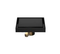 Drenaje De Suelo Desagüe de Suelo for pies, desagües baño, desodorización, Cuadrado, Bricolaje, Filtro Ducha, tapón, Cubierta, Tubo Acero Inoxidable para Lavabo(Gold-Brass)