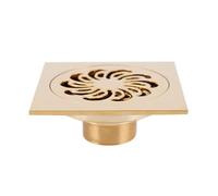 Drenaje de suelo dorado pulido de 10 cm, 1 pieza para baño, ducha, tina, sifón al aire libre, solución de gestión de residuos, diseño de aspas de ventilador