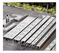 Drenaje de zanja de acero inoxidable con rejilla de metal, sistema de drenaje pesado para gas, piscina, patio, repuesto delgado de canalón de bricolaje (4 x 5 cm de alto) x 1.57 pulgadas de ancho