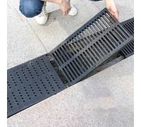 Drenaje para construcción Tablas de plástico para cubrir zanjas, grandes, para exteriores, kit de drenaje de zanja rectangular, rejilla de drenaje para alcantarillado, cortadas a medida.(500x200x20mm)