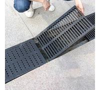 Drenaje para construcción Tablas de plástico para cubrir zanjas, grandes, para exteriores, kit de drenaje de zanja rectangular, rejilla de drenaje para alcantarillado, cortadas a medida.(500x200x20mm)