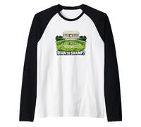 Drenar la sátira política de la Piscina Reflectante del pantano Camiseta Manga Raglan
