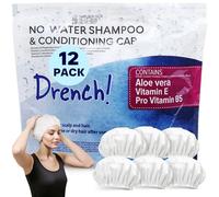 Drench! Medical Gorro Lavacabezas Portátil para Limpieza en Seco - 12 uds - Gorro Spa para Lavar el Pelo Sin Enjuague - Gorros Portatiles Lava Cabezas para lavar cabeza ancianos o en Cama