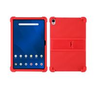 DRENGE Funda compatible con Onn 8.1" Core Android 16 Tablet modelo 2026, a prueba de golpes, ligera, de silicona suave, protectora ajustable con soporte Para niños(Red)