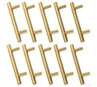 Drenky 10 piezas Dorado Aleación de acero inoxidable tirador puerta corredera Cocina Armario Cajón Manija Tire del gabinete Manija con tornillos 96 mm Centros de orificio