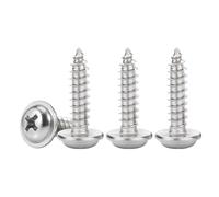 Drenky 50 Piezas Tornillo Autotaladrante Con Cabeza Ancha Abombada M4x12mm Tornillos Con Arandelas, Cabeza Ancha Abombada Cruciforme En Acero Inox V2A Para FijacióN En Madera Y Proyectos DIY