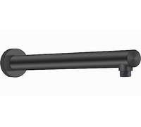 Drenky Brazo Ducha Negro,Brazo de Ducha Pared 40 cm Redondo Extensión de Brazo de Ducha de Acero Inoxidable A2 V2A Brazo Ducha Pour Alcachofas Fijas,Acabado Lacado Negro