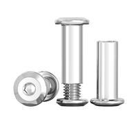Drenky Conexión M8 Tornillos Manguito Acero Inoxidable A2 V2A Para Muebles, Armarios, Tableros De Madera 10 Piezas (10 x Tornillos, 10 x Tuercas Cilíndricas)