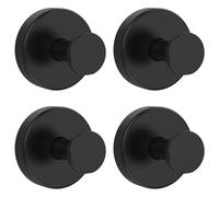 Drenky Gancho Ventosa Acero Inoxidable 304 Ganchos De Succion Sin Taladro Ganchos Con Ventosa Para Colgar Toallero Ventosa Reutilizable Ventosas Con Gancho, Toalleros De Gancho, Negro, 4 Piezas