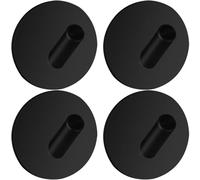 Drenky Ganchos Adhesivos Para Pared Negro, 4 Piezas Perchas Adhesivas Fuertes Baño Acero Inoxidable Colgador Toallas Adhesivo Sin Taladro Con Espuma PE, Para Baño, Cocina, Dormitorio, Armario