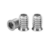 Drenky Insertos Tuerca M8x15mm - Tuercas para Madera con Inserción Roscadas Plata, Aleación de Zinc - Tuerca de Inserción y Insertos de Madera para Muebles Duraderos, 20 Piezas