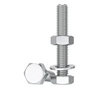 Drenky Juego de Tornillos Y Tuercas Arandelas 10 Piezas M10 Tornillos Hexagonales Acero Inoxidable A2 V2A M10 X 80 mm Pernos y Tuercas, DIN933 / DIN934 / DIN125