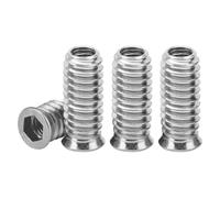 Drenky M6x20mm Tuerca de Inserción 40 Piezas Insertos Tuerca Zinc para Madera, Inserción Roscadas y Tuercas de Insertar para Muebles de Madera Profesionales, Plata