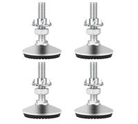 Drenky Patas Niveladoras para Muebles, M8 x 50mm Patas Regulables de Acero 4 Piezas Pies de Nivelación con Base de Goma Antideslizante y Tuerca en T