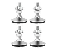 Drenky Patas Regulables, 4 Piezas M10 x 30mm Pies Nivelador de Muebles de Acero Inoxidable con Base de Goma Antideslizante y Tuerca en T