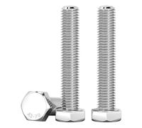 Drenky Pernos De Cabeza Hexagonal M8 X 60mm Acero Inoxidable A2 V2A Tornillo Metrica DIN 933 Roscado Completo Tornillos Para ConstruccióN MetáLica, Automotriz, Maquinaria, Plata, 10 Piezas