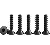 Drenky Tornillo Avellanado Negro M3 X 20 mm, 50 Piezas Tornillos De Cabeza Avellanada Norma DIN 7991 / ISO 10642 Tornillos Avellanados con Hexágono Interior Acero Inoxidable A2 V2A, Rosca Completa