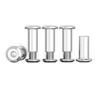 Drenky Tornillos De Conexión M4x20mm De Manguito Acero Inoxidable A2 V2A Para Muebles, Armarios, Tableros De Madera 10 Piezas (10 x Tornillos, 10 x Tuercas Cilíndricas)
