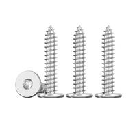 Drenky Tornillos M4 para Madera Torx En Acero Inox A2 V2A Tornillo Roscachapas de Cabeza Plana 50 Piezas M4x30mm Tornillos Para FijacióN En Madera Y Proyectos DIY