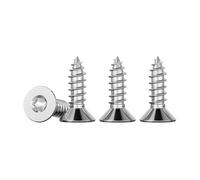 Drenky Tornillos Para Madera Acero Inoxidable 304 Autorroscantes Cabeza Plana M4 X 12 Rosca Completa, Con Cabeza Avellanada, Plata, Universales Roscachapas, 50 Piezas, TX20