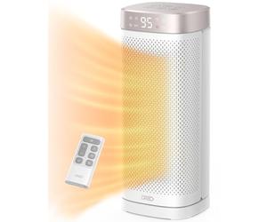 Dreo 16 Inch Electric Heater, 1800W Energy Efficient Space Heaters with Thermostat, 70° Oscillating Remote Control 3-Mode Tip-over & Overheat Protection, Silent Ceramic Fan Heater for Home